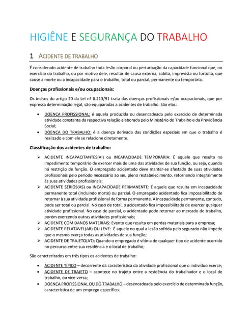HIGIÊNE E SEGURANÇA DO TRABALHO - R...