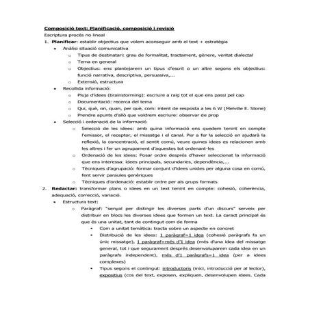 Resum procés de composició textual