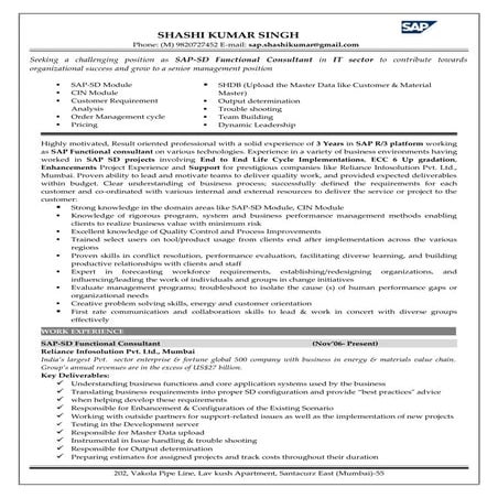 SAP-SD Functional consultant