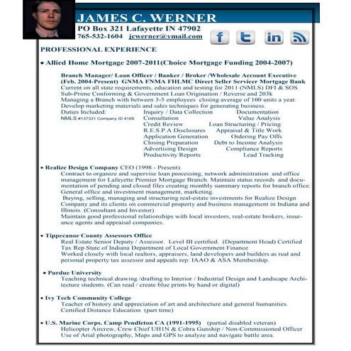 Mortgage Banking Branch Manager Resume