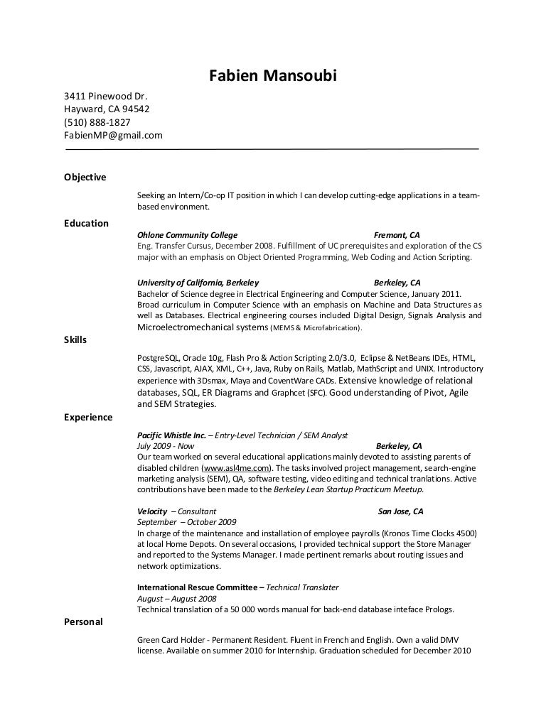 Excellent Resumes Examples - Resume 1266828614266 Phpapp02 Thumbnail 4 