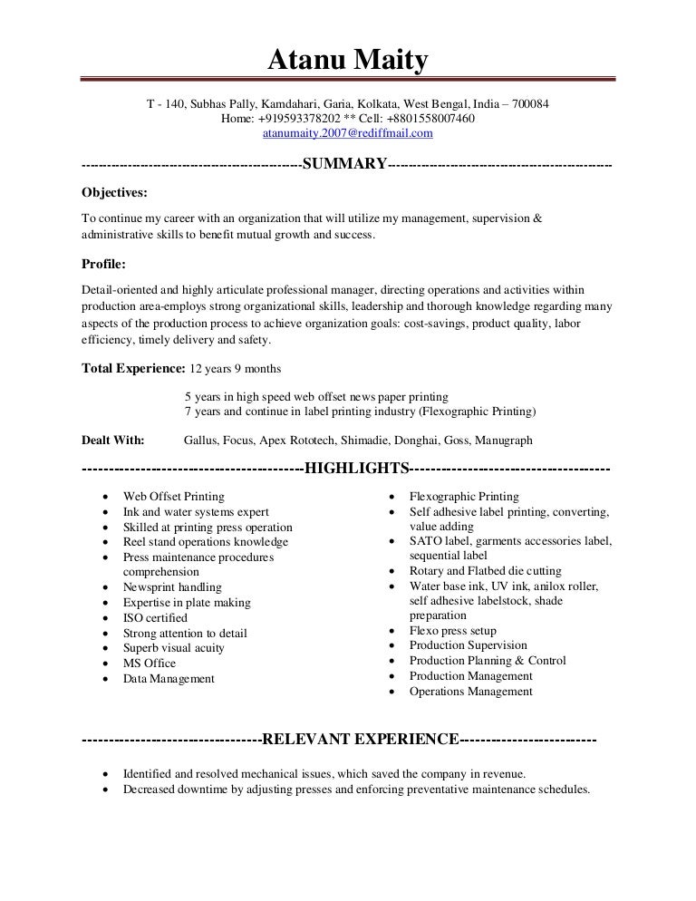 resume printing a resumes