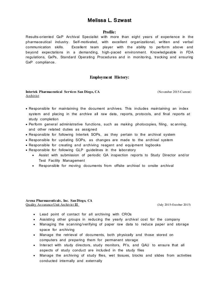 archivist resumes archivist resumes