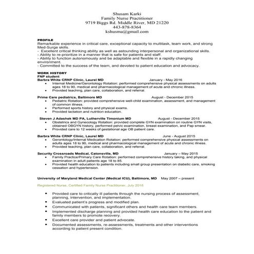 Family Nurse Practitioner