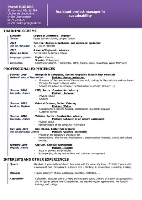 CV anglais | PDF