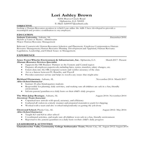 Lori Ashley Resume 