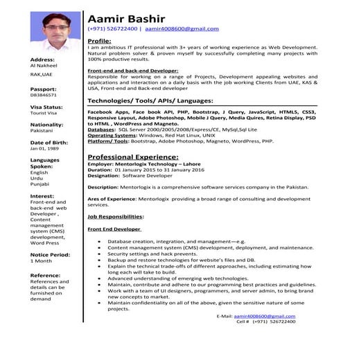 Resume aamir-bashir