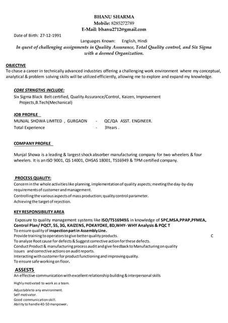 Resume assembly