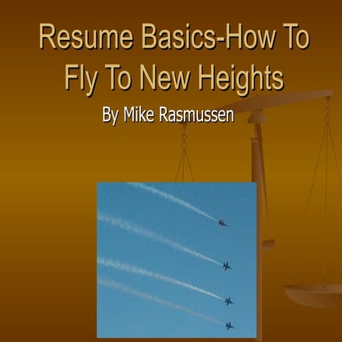 Resume Basics How To Fly To New Heights
