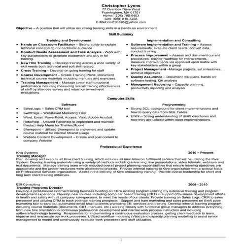 Resume - Chris Lyons