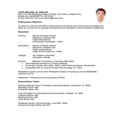 Resume For  R R J M Agency 11 14 09