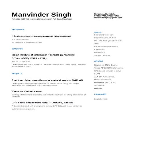Manvinder Resume