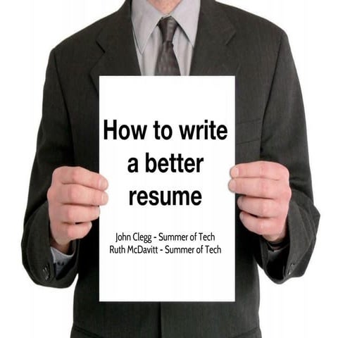 ICT School - How to write a better resume  