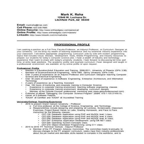 My Professional Resume