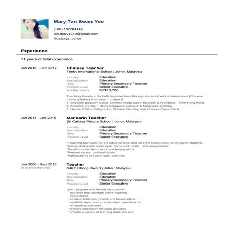 Resume mary | PDF