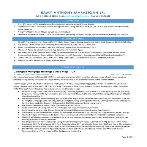 ramy anthony marasigan resume