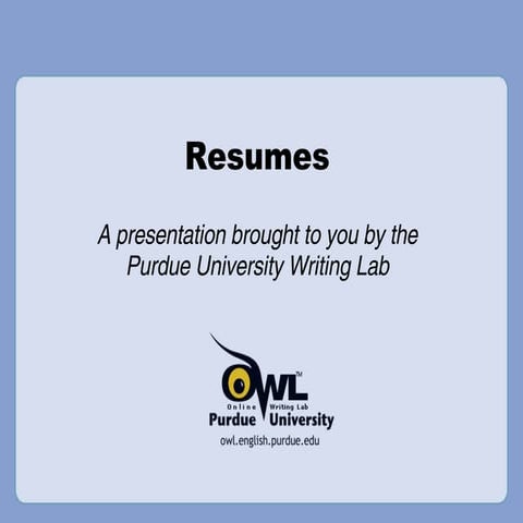 Resume Writing