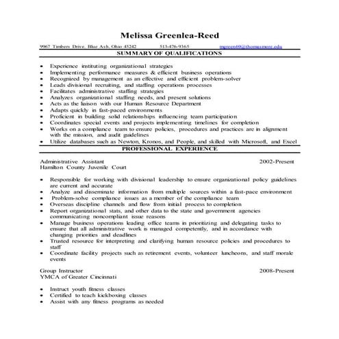 Samantha Granger resume | DOCX