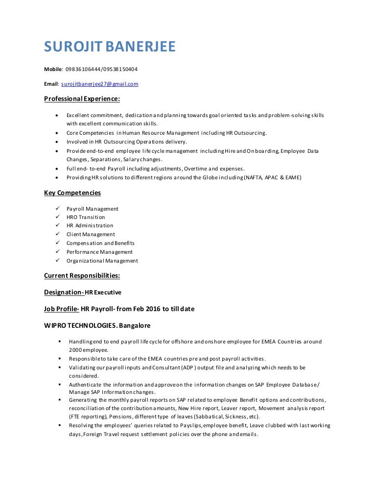 Human Resources Operation And Payroll Analyst