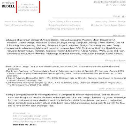 Amber Bedell's Resume