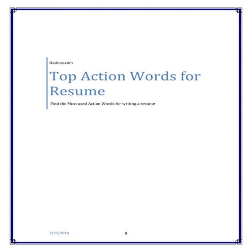 Resume action words