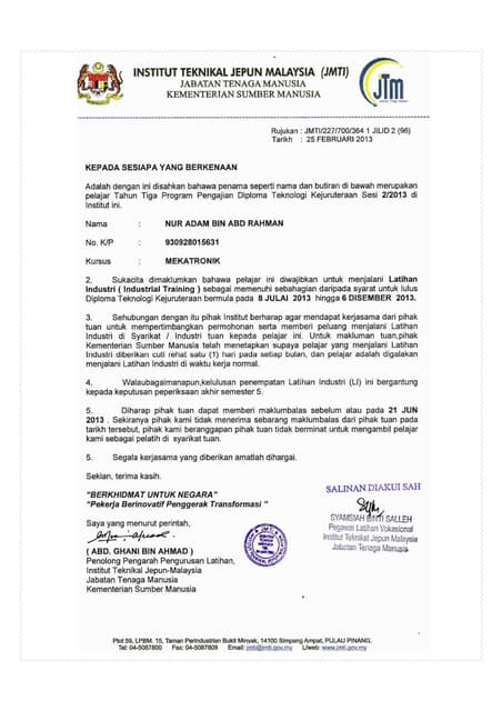 Contoh Email Jawatan Kosong - Rasmi Re
