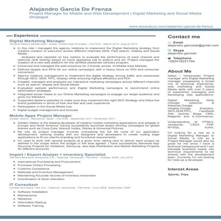 Resume Alejandro Garcia De Frenza