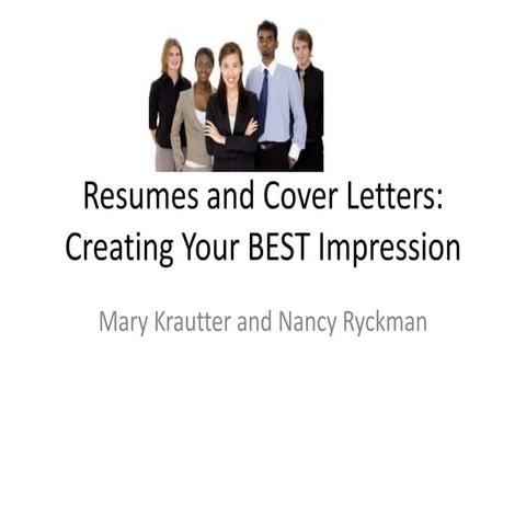 Resume and cover letter workshop