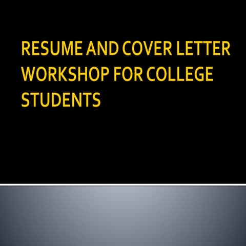 CareerEd (India) Resume and Cover Letter Workshop