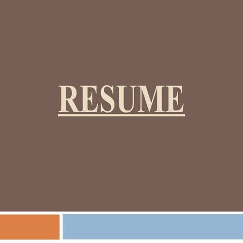 Resume Building