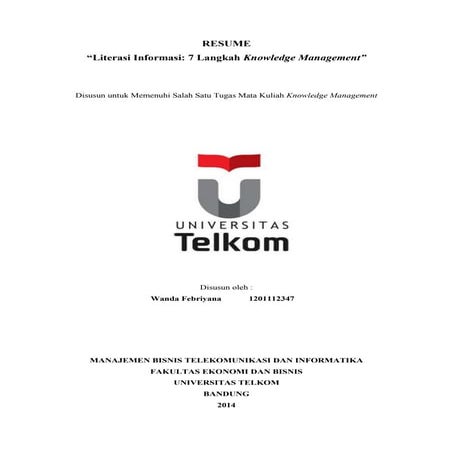 Resume buku Knowledge Management "Literasi Informasi: 7 Langkah Knowledge Management"