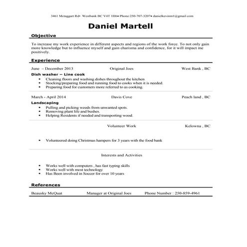 Resume by daniel martell | DOCX