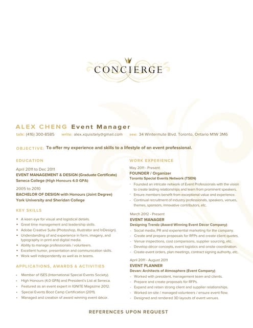 resume for concierge