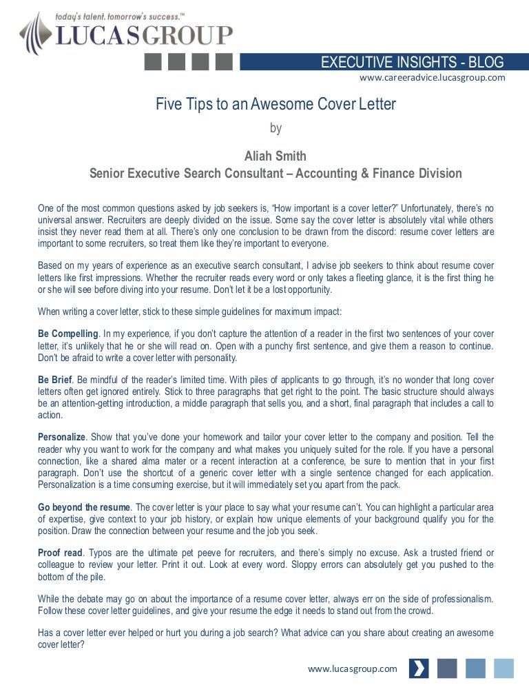 five tips to an awesome cover letter how to make an awesome cover letter