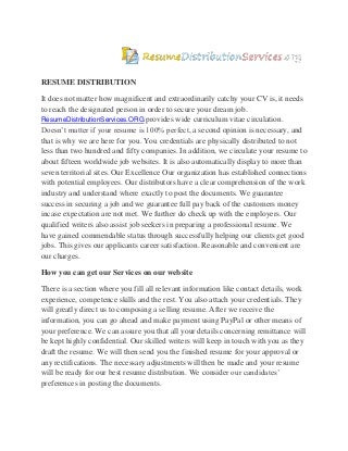 resume distribution services free