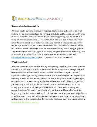 resume distribution services free