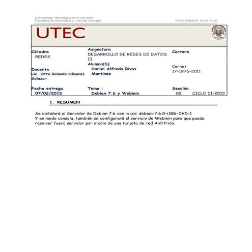 Instalación de Debian 7.6 y Webmin