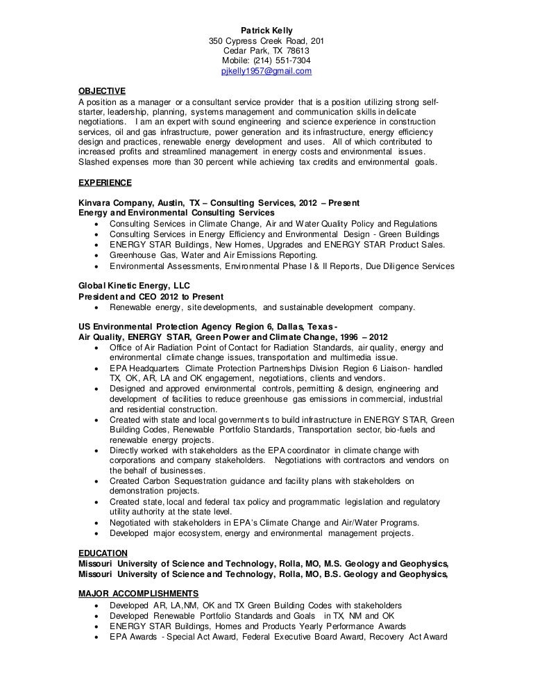 environmental consultant resumes