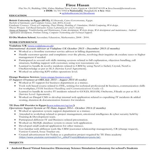Resume Firoz Hasan