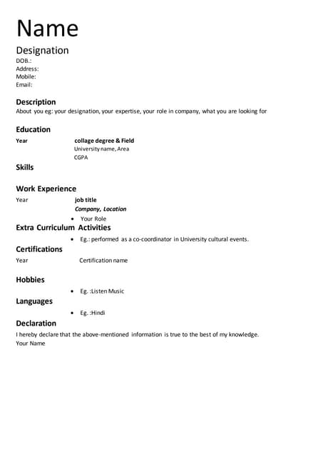 Resume format 2020 Simple PDF - Resumeformat 2020 200521124928 Thumbnail 