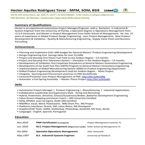 Resume functional   automotive