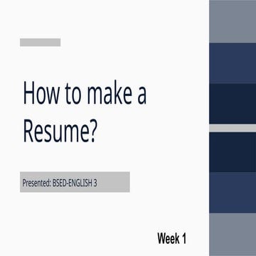 RESUME MAKING A PRESENTATION PREPARED PPT | PPTX