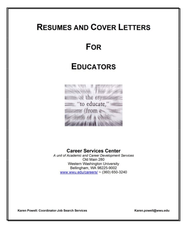 foreducators wwu cover letter