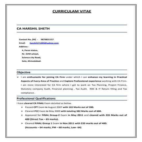 CV harshil | PDF