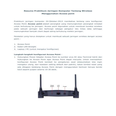 Konfigurasi Acces Point