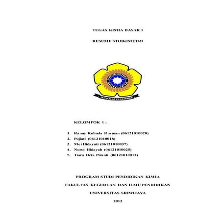 Resume kimia dasar 1 kelompok 1