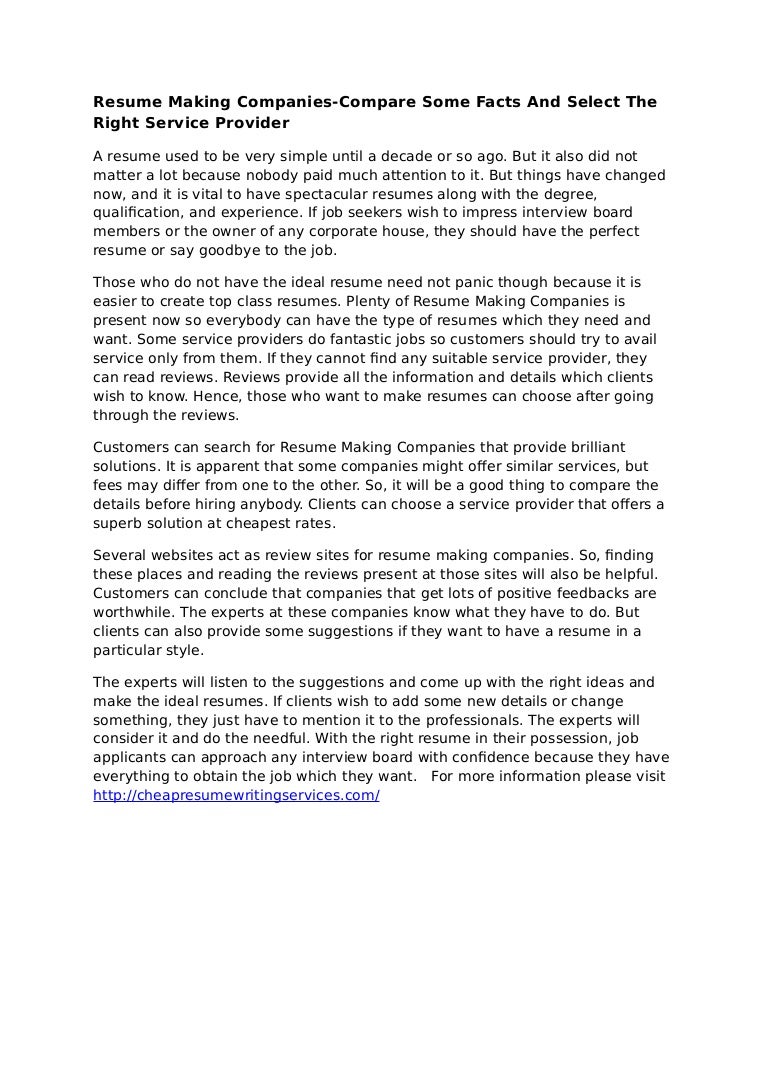 resume making companies pdf