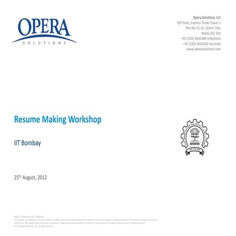 Resume making workshop