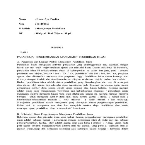 Resume manajemen ayu