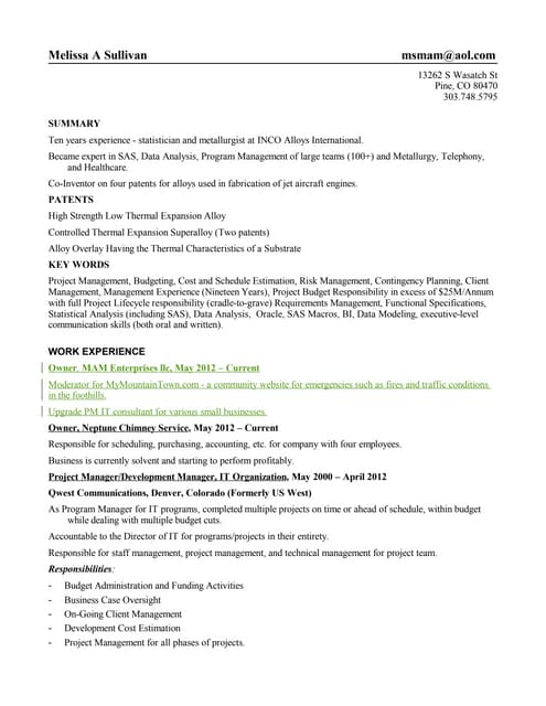 Resume ma sullivan PDF - Resumemasullivan 151207180031 Lva1 App6892 Thumbnail 